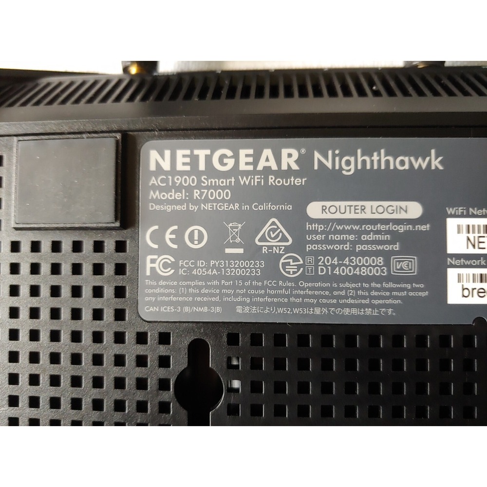 NETGEAR Nighthawk AC1900 Smart WiFi Router Model R7000 Black Computer Internet - Picture 5 of 9